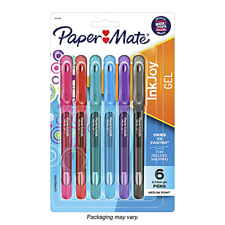 Paper Mate InkJoy Gel Pens Medium Point 0.7 mm Assorted Colors Pack Of 6  Pens - Office Depot